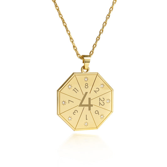 Naszyjnik z wisiorkiem Budowniczego (4) w kolorze złotym – Pieczęć Fundamentu