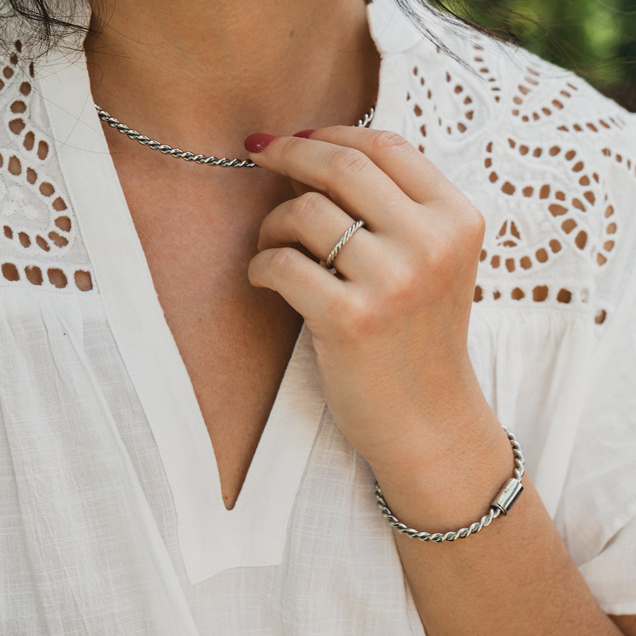 Brățară cu tensiune de cupru din argint - Kubit Missing (177 MHz)