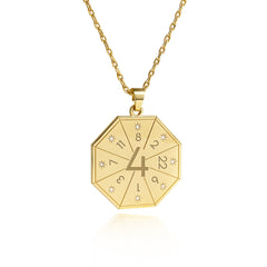 Naszyjnik z wisiorkiem Budowniczego (4) w kolorze złotym – Pieczęć Fundamentu