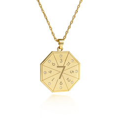 Naszyjnik z wisiorkiem Mędrca (7) w kolorze złotym – Pieczęć Prawdy