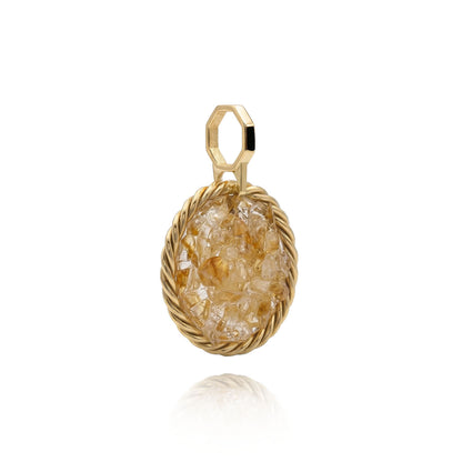Amulet tensorowy z Cytrynem – Mosiądz pozłacany