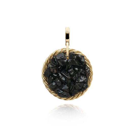 Amulet tensorowy z Czarnym Turmalinem – Mosiądz pozłacany