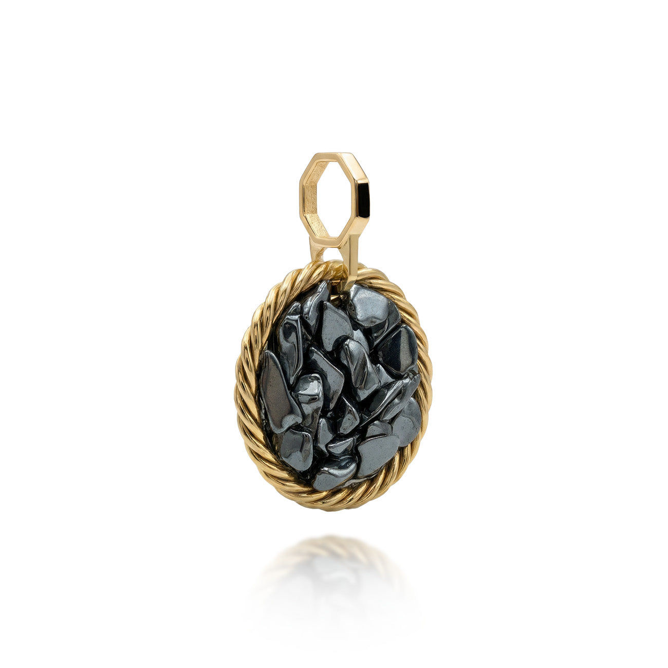 Amulet tensorowy z Hematytem – Mosiądz pozłacany