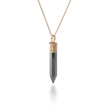 Naszyjnik 44 cm z Czarnym Turmalinem – Srebro 925 pozłacane