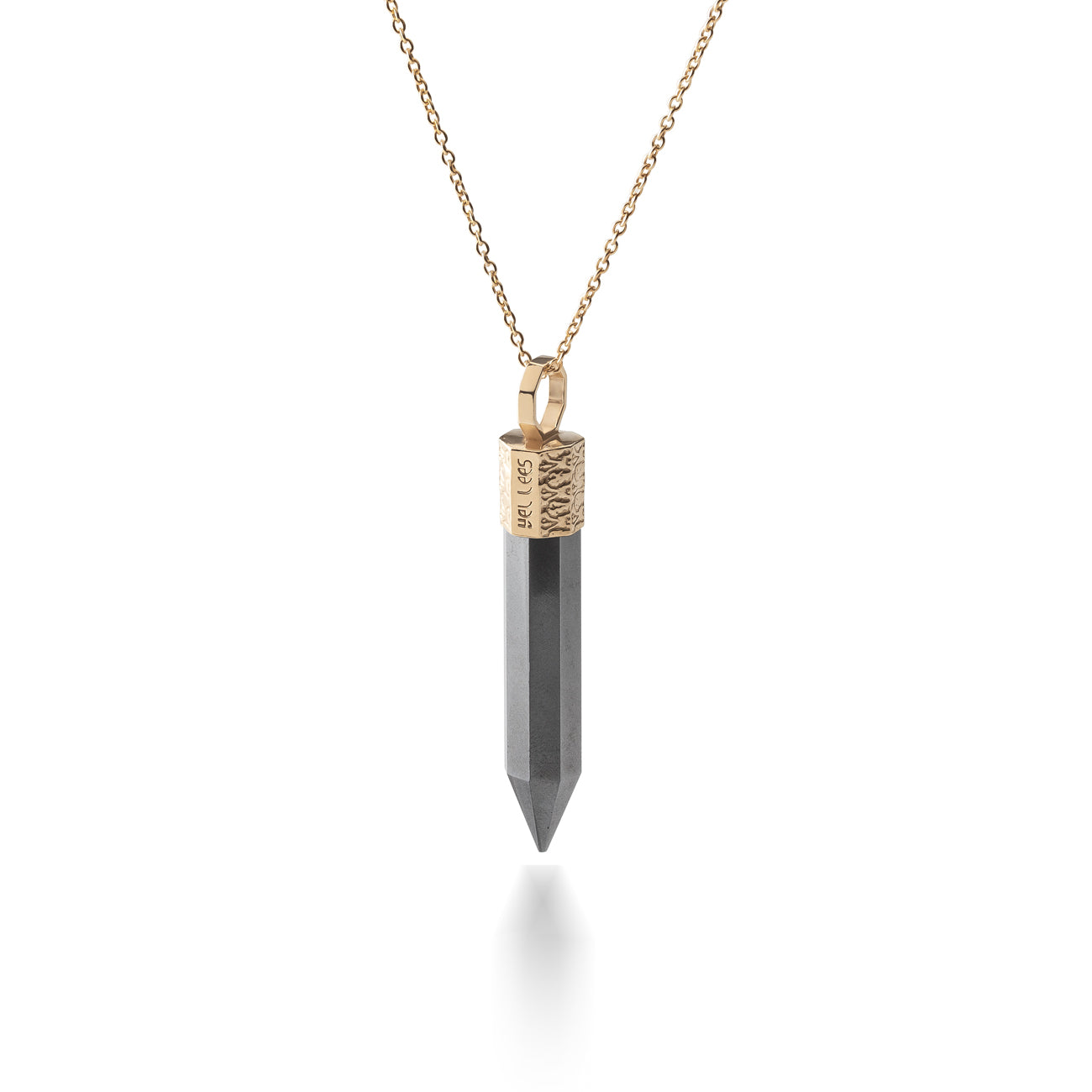 Naszyjnik 44 cm z Hematytem – Srebro 925 pozłacane