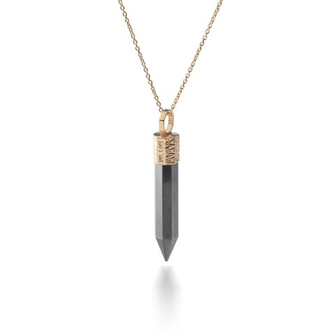 Naszyjnik 44 cm z Hematytem – Srebro 925 pozłacane