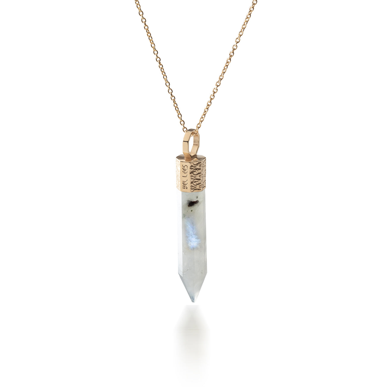 Colier cu piatra lunii – argint 925 placat cu aur