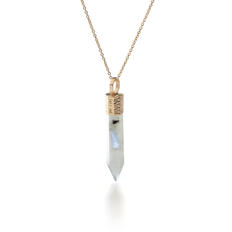 Colier cu piatra lunii – argint 925 placat cu aur