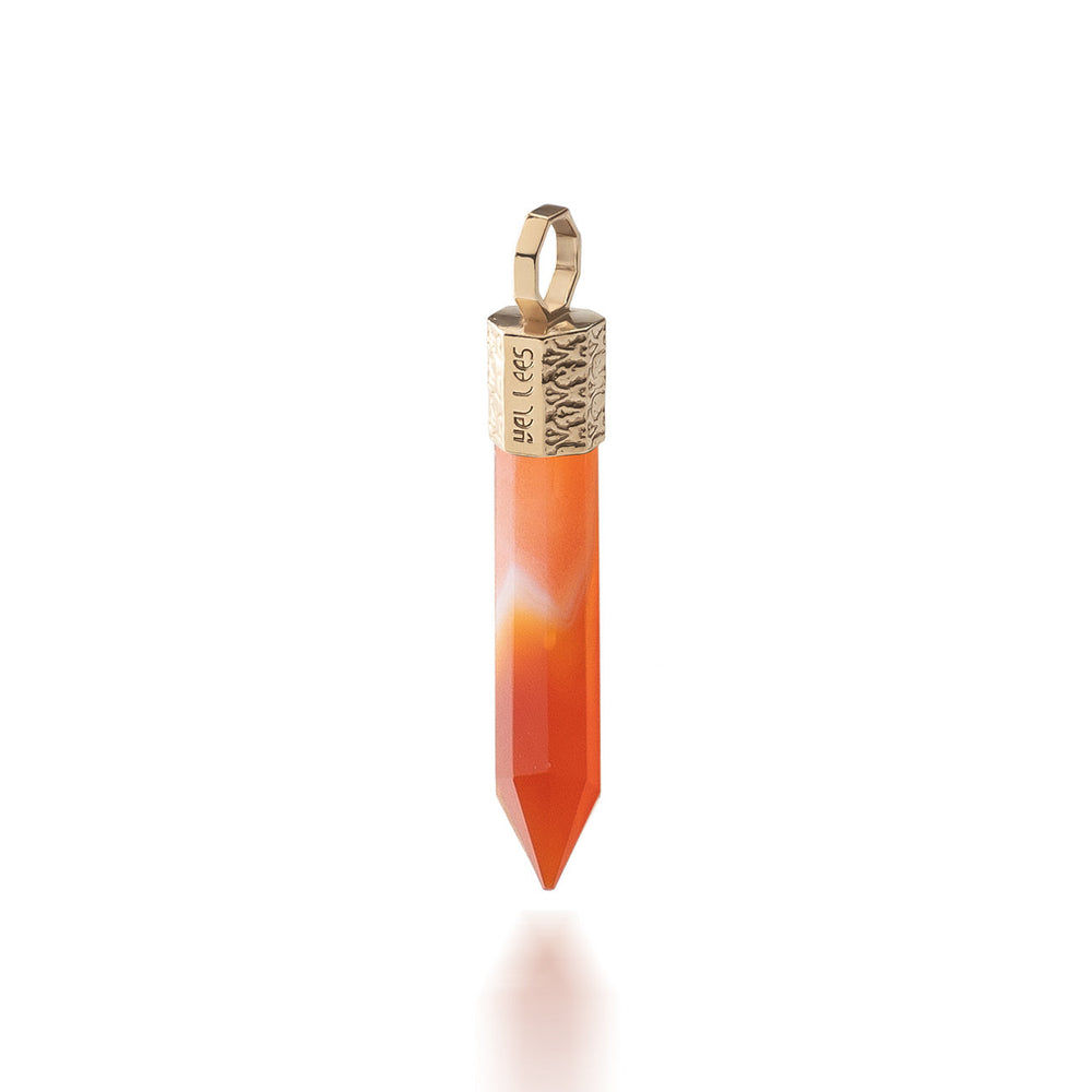 Zawieszka z Karneolem – Mosiądz pozłacany