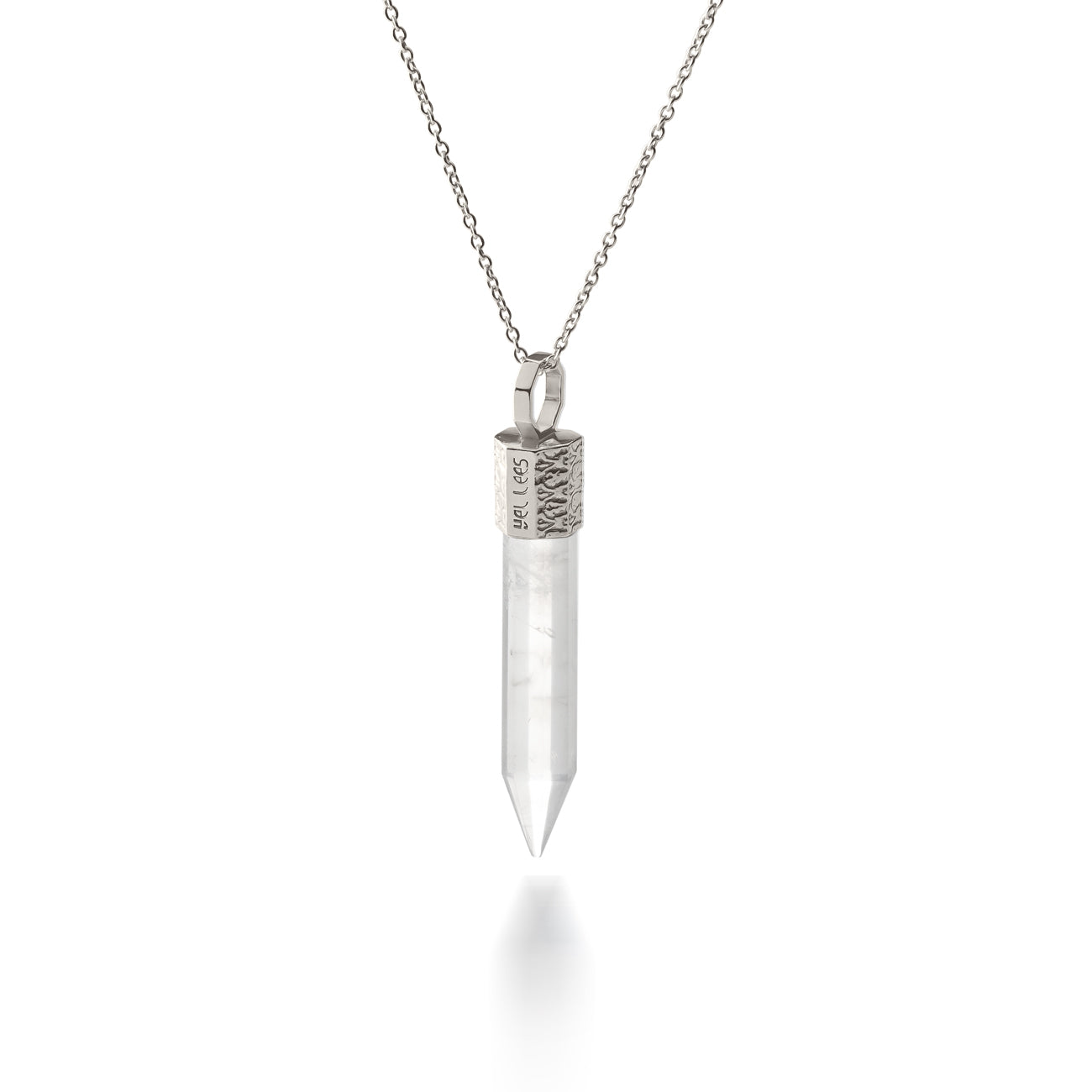 Naszyjnik z Kryształem Górskim – Srebro 925 pokryte platyną