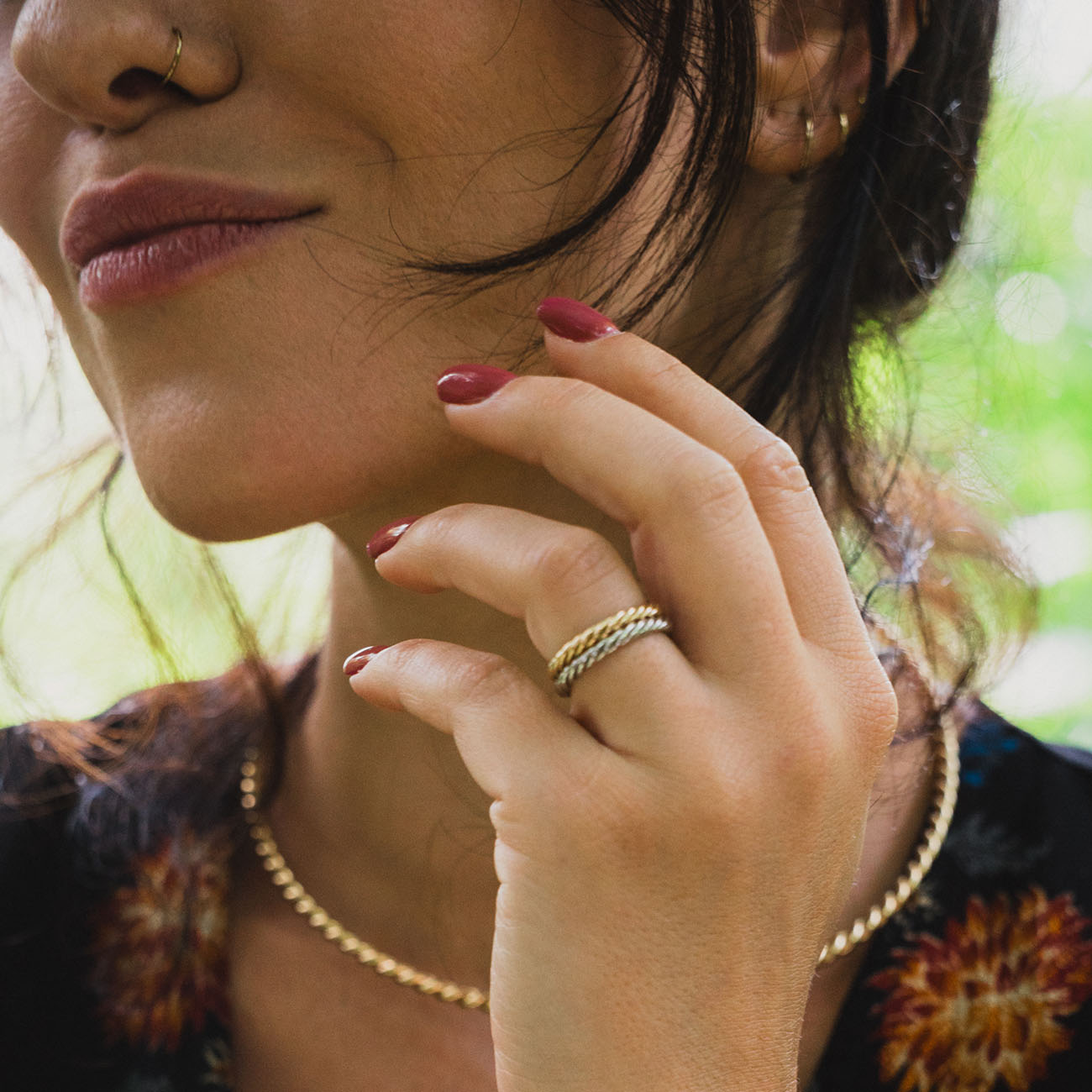 Inel tensor de argint placat cu aur - Amuleta protectoare