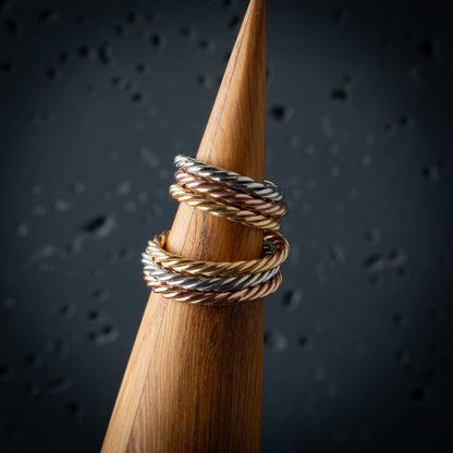 Inel tensor de argint placat cu aur - Amuleta protectoare