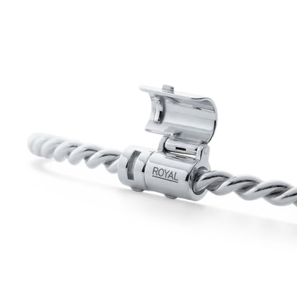 Srebrna bransoletka tensorowa - Amulet ochronny ze srebra próby 925 - Kubit Królewski (144 MHz)