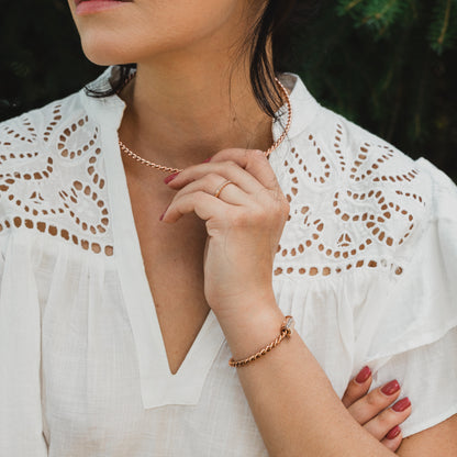 Brățară de tensiune de cupru în aur roz - Kubit Missing (177 MHz)