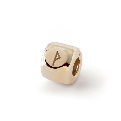 Farmecul cu runa Wunjo (ᚹ) placat cu aur - amuleta bucuriei și împlinirii - alamă